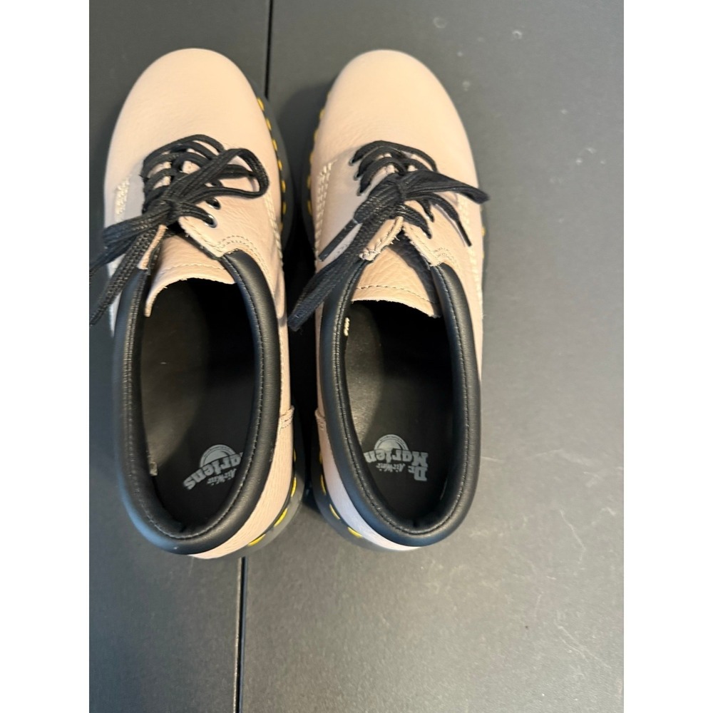 Dr. Martens New Quad Platform Shoes Women 8 Parchment Beige Leather 5-Eye Oxford - Picture 4 of 6